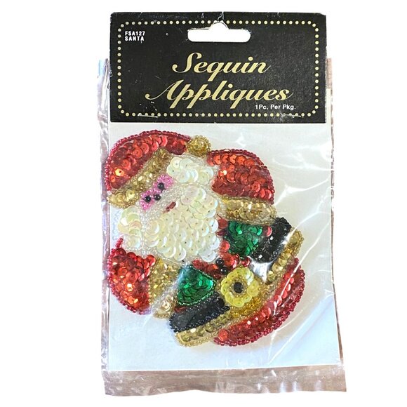 Wang's International, Inc. Other - Santa Claus Sequin Appliques 1 Piece Christmas Holiday DIY Clothing Crafting Vtg